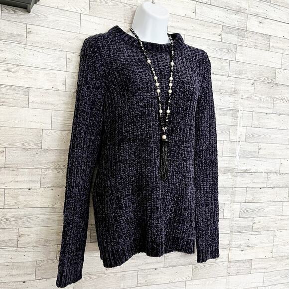 TALBOTS Blue Chenille Pullover Sweater, S - Picture 5 of 9